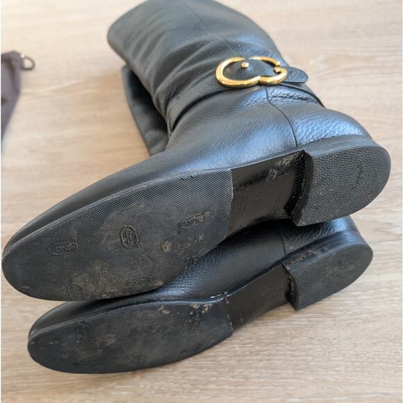 GUCCI Black Leather Knee Length Riding Boots, size EU 36.5/US 6.5 - Picture 8 of 12